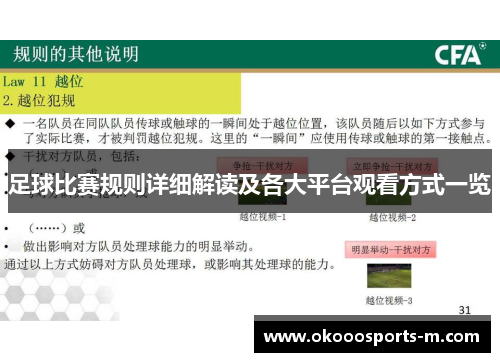 足球比赛规则详细解读及各大平台观看方式一览